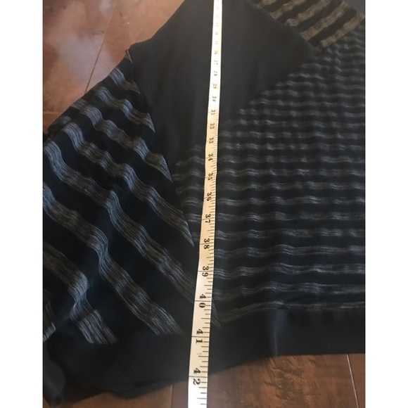 Joseph Ribkoff Black Grey Striped Sleeveless Asymmetrical Dress - Picture 6 of 8